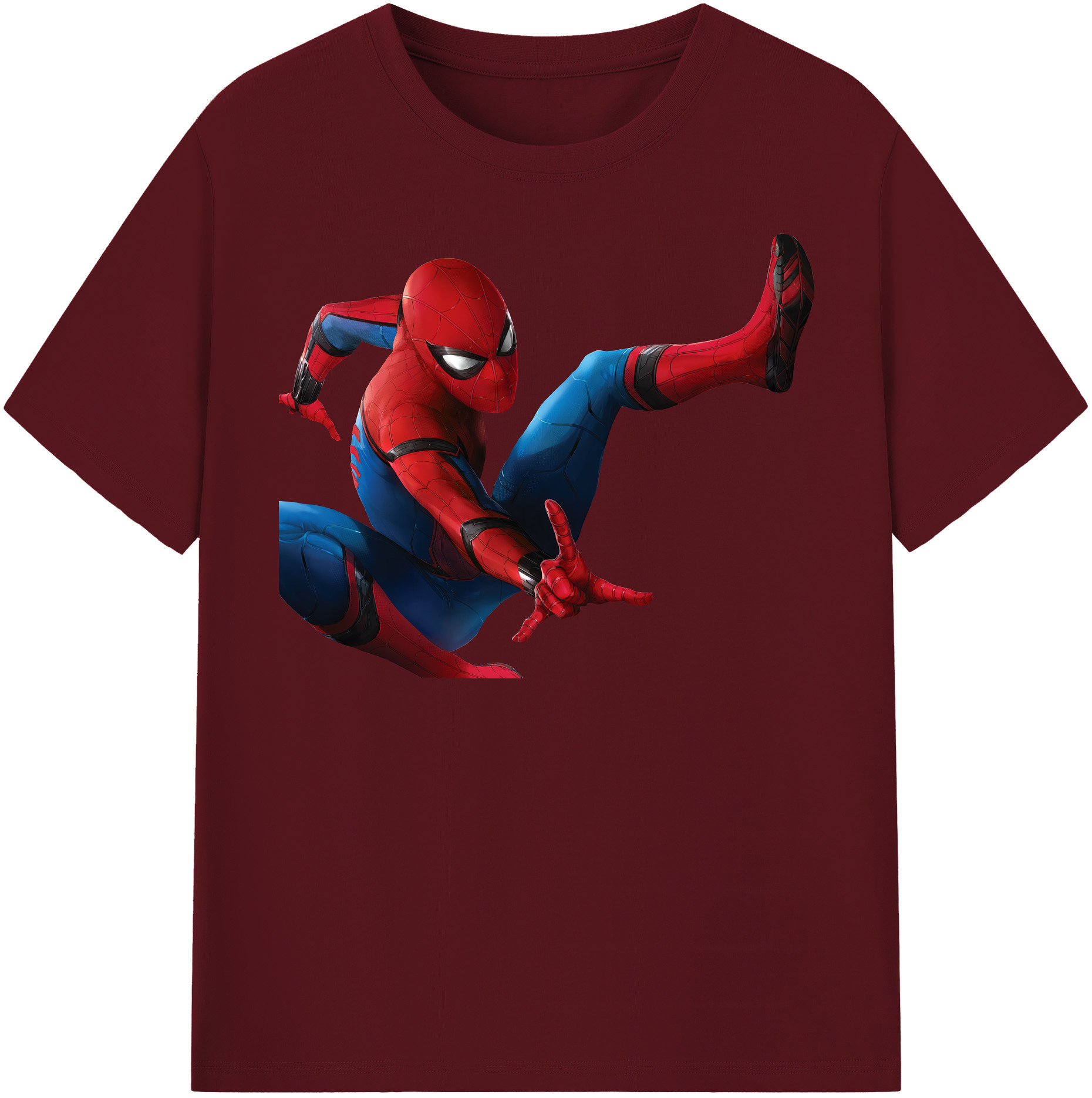 （画像用） Spider Man スパイダーマン 綿100％半袖Tシャツ（フロントプリント）